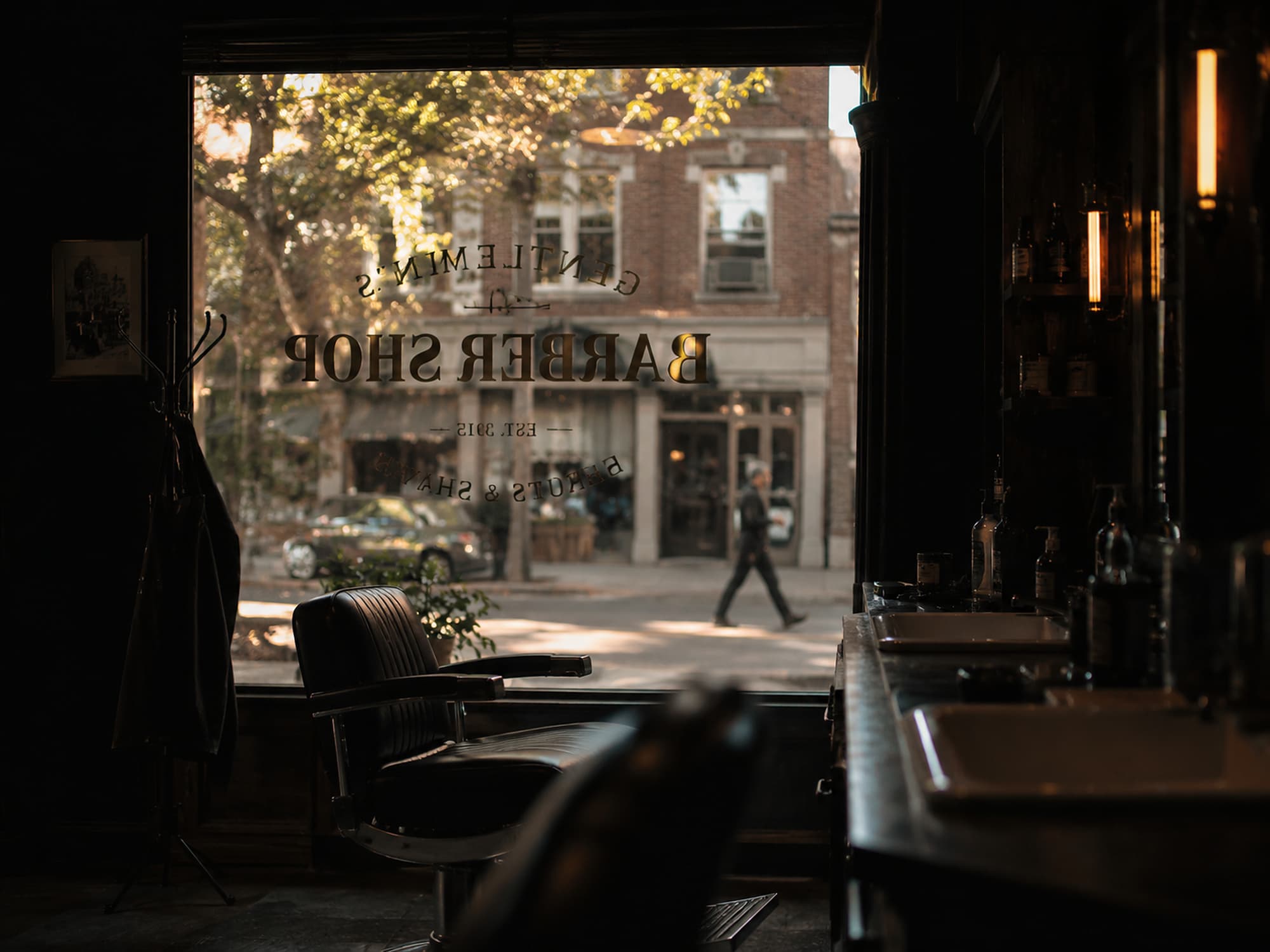 Front window looking out onto Chapel Street in late afternoon light
